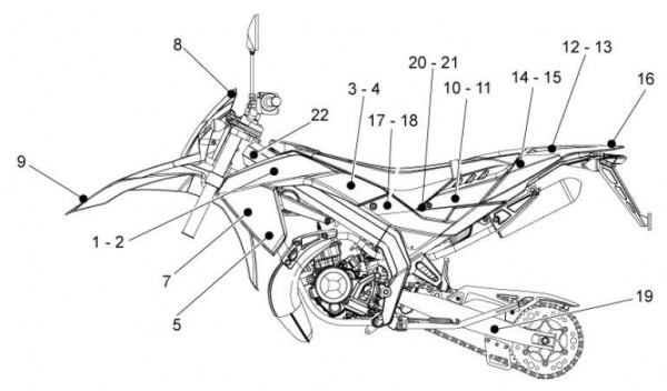Fahrgestell Dekore - Aprilia SX 50ccm 2T LC 2012- ZD4PVG01