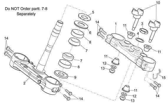 Radaufhängung Gabelbrücke oben - Aprilia SXV 550ccm 4T LC 2009- ZD4VSS