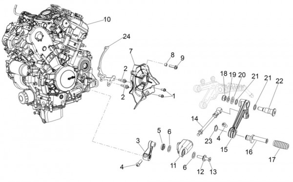 Motor Motor - Aprilia Tuono V4 1100ccm 4T LC 2015- ZD4TYG00