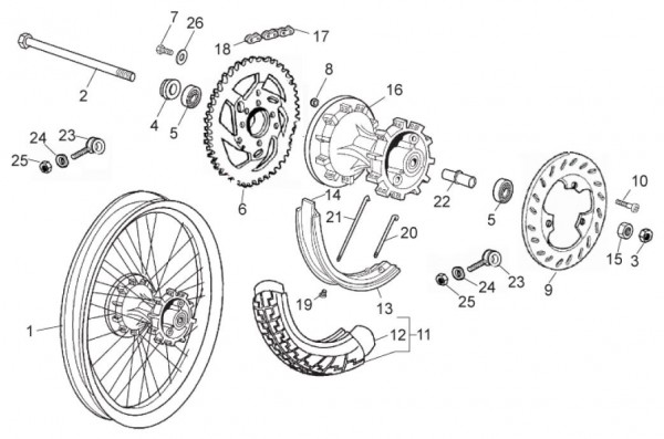 Radaufhängung Hinterrad - Aprilia SX 50ccm 2T LC 2011- ZD4PVG01