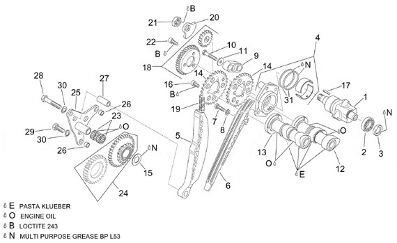 Motor Zylindersteuerung - Aprilia Tuono 1000ccm 4T LC 2004- ZD4RPB