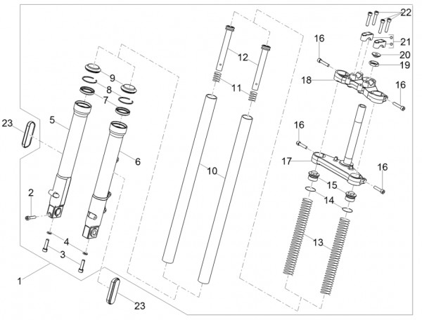 Radaufhängung Vorderradgabel - Aprilia SX 50ccm 2T LC 2018- ZD4KKB01