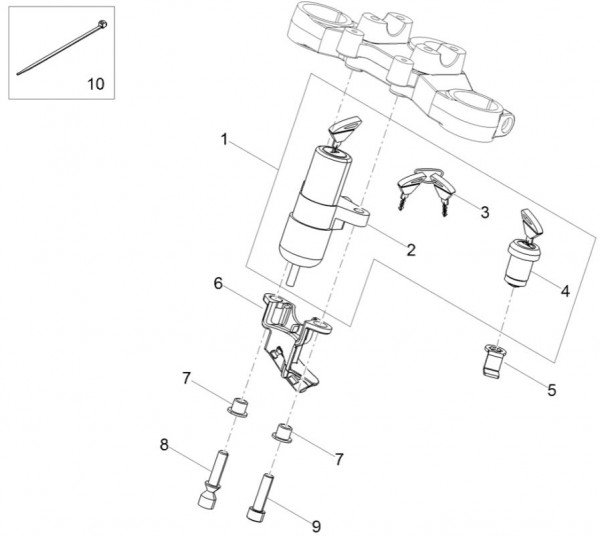 Elektrische Anlage Schloßsatz - Aprilia SX 50ccm 2T LC 2018- ZD4KKB03