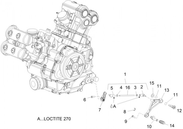 Motor Schalthebel - Aprilia Caponord Rally 1200ccm 4T 8V LC 2015- ZD4VKB003
