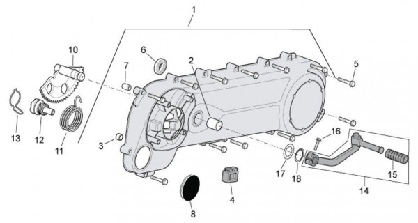 Motor Gehäusedeckel - Aprilia SR 50ccm 2T LC 2013- ZD4VFD00