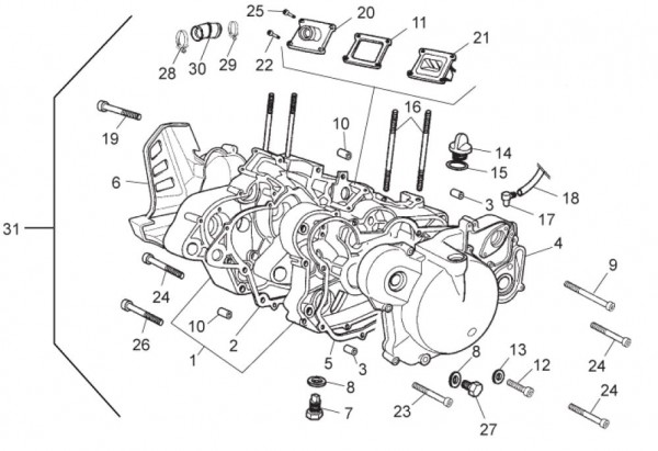 Motor Motor - Aprilia SX 50ccm 2T LC 2016- ZD4PVL