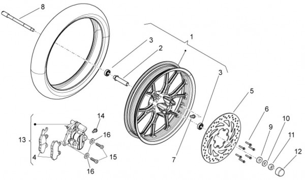 Radaufhängung Vorderrad - Aprilia SX 50ccm 2T LC 2017- ZD4SWA00