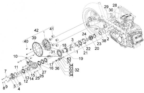 Motor Komplettantrieb - Aprilia SRV 850ccm 4T 8V LC 2012- ZAPM55103
