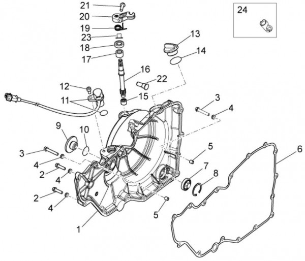 Motor Kupplungsdeckel - Aprilia Tuono V4 1100ccm 4T LC 2015- ZD4TYG00
