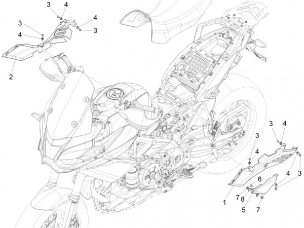 Fahrgestell Verkleidungen mitte - Aprilia Caponord 1200ccm 4T 8V LC 2016- ZD4VK001