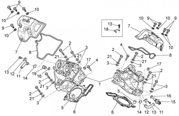 Motor Zylinderkopf - Aprilia SXV 550ccm 4T LC 2013- ZD4VSU51