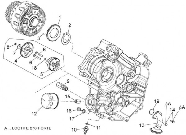 Motor Ölpumpe - Aprilia Dorsoduro 750ccm 4T LC 2013- ZD4SMA00