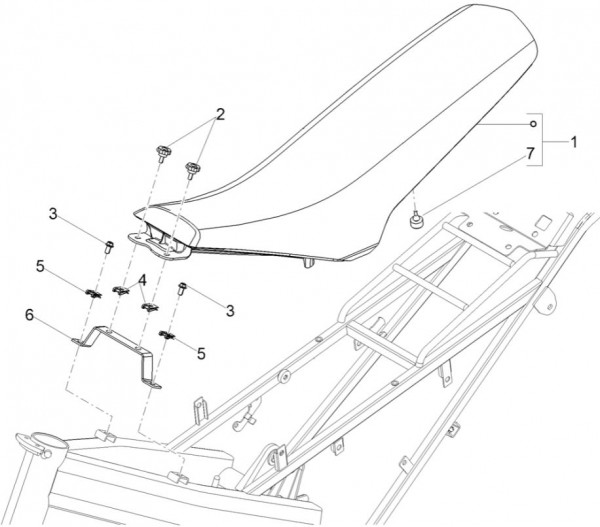 Fahrgestell Sitz - Aprilia SX 50ccm 2T LC 2018- ZD4KKB03