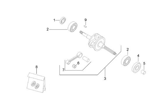 Motor Kurbelwelle - Aprilia SR 50ccm 2T AC 1999- ZD4LY