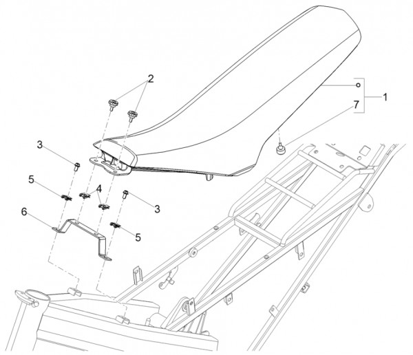 Fahrgestell Sitz - Aprilia SX 50ccm 2T LC 2018- ZD4KKB01