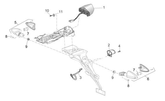 Elektrische Anlage Rücklicht - Aprilia SXV 550ccm 4T LC 2008- ZD4VSS