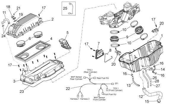 Motor Luftfilter - Aprilia Dorsoduro 750ccm 4T LC 2009- ZD4SM000