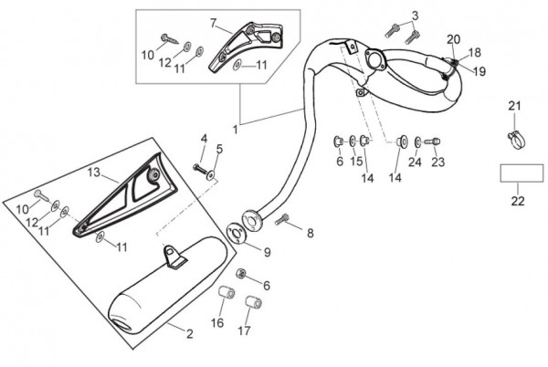 Motor Auspuff - Aprilia SX 50ccm 2T LC 2014- ZD4PVL