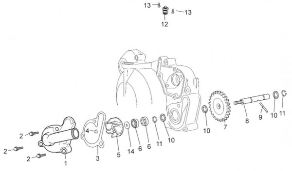 Motor Wasserpumpe - Aprilia SX 50ccm 2T LC 2014- ZD4PVL