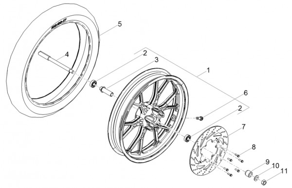Radaufhängung Vorderrad - Aprilia SX 50ccm 2T LC 2018- ZD4KKB01