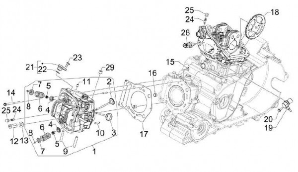 Motor Zylinderkopf - Aprilia SRV 850ccm 4T 8V LC 2012- ZAPM55103