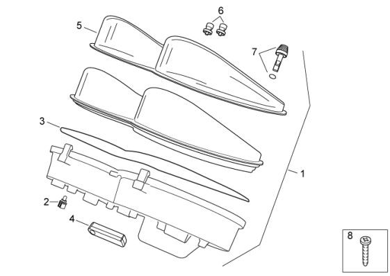 Lenker Tachometer - Aprilia Atlantic 300ccm 4T LC 2011- ZD4SPG00