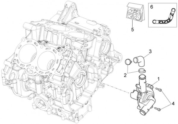 Motor Wasserpumpe - Aprilia Tuono V4 1100ccm 4T LC 2015- ZD4TYG00