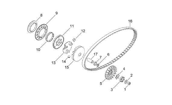 Motor treibende Riemenscheibe - Aprilia SR 50ccm 2T AC 2001- ZD4LY