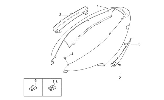 Fahrgestell Seitenverkleidungen - Aprilia SR 50ccm 2T AC 1997- ZD4LY