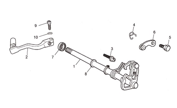 Motor Schaltgabel - Aprilia SX 50ccm 2T LC 2006- ZD4PV