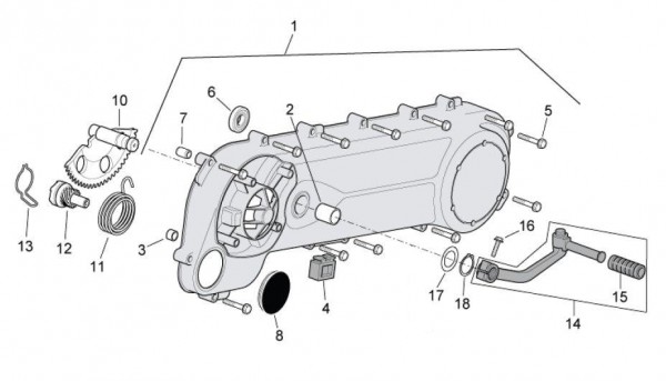 Motor Gehäusedeckel - Aprilia SR 50ccm 2T LC 2009- ZD4VFD00