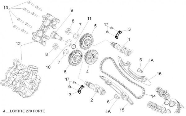 Motor Zylindersteuerung vorn - Aprilia Dorsoduro 750ccm 4T LC 2013- ZD4SMA00