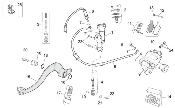 Bowdenzüge Bremsanlage hinten - Aprilia SXV 550ccm 4T LC 2009- ZD4VSS