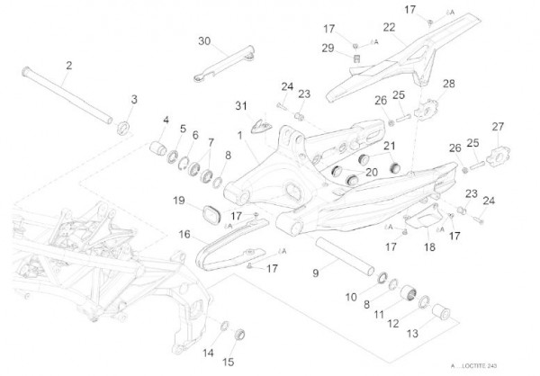 Radaufhängung Schwinge - Aprilia Caponord 1200ccm 4T 8V LC 2013- ZD4VK
