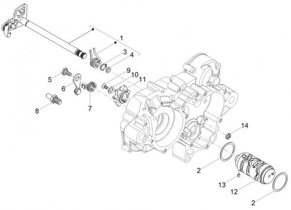 Motor Schaltwelle - Aprilia SX 50ccm 2T LC 2018- ZD4KKB03