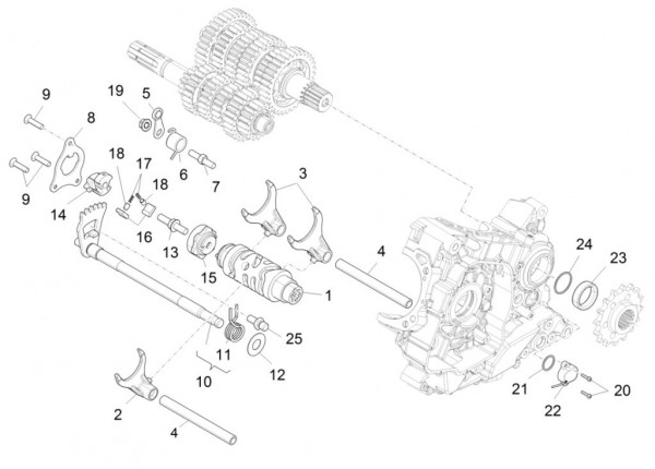 Motor Schaltgabel - Aprilia Caponord 1200ccm 4T 8V LC 2016- ZD4VK000