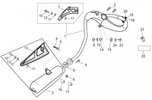 Motor Auspuff - Aprilia SX 50ccm 2T LC 2011- ZD4PVG01