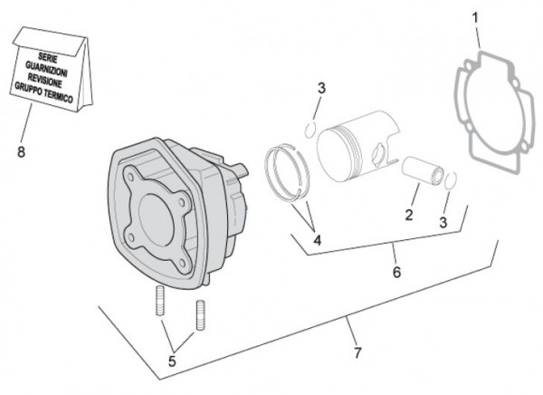 Motor Zylinder - Aprilia SR 50ccm 2T LC 2013- ZD4VFD00
