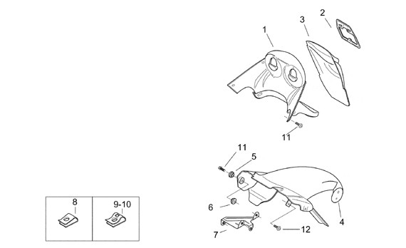 Fahrgestell Kennzeichenträger - Aprilia SR 50ccm 2T AC 1997- ZD4LY