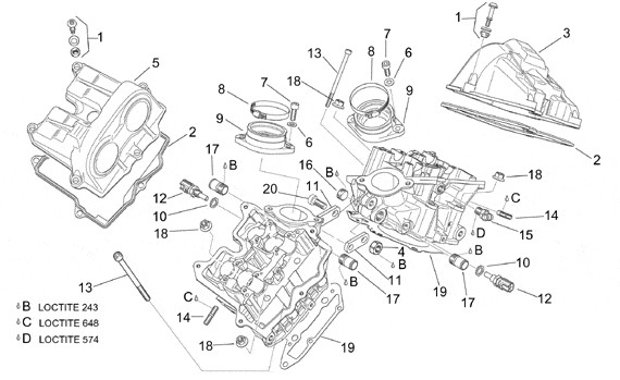 Motor Ventildeckel - Aprilia Tuono 1000ccm 4T LC 2004- ZD4RPB
