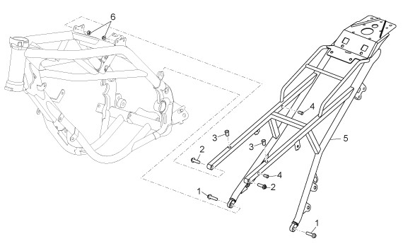 Fahrgestell Rahmen II - Aprilia SX 125ccm 2T LC 2008- ZD4SXA00