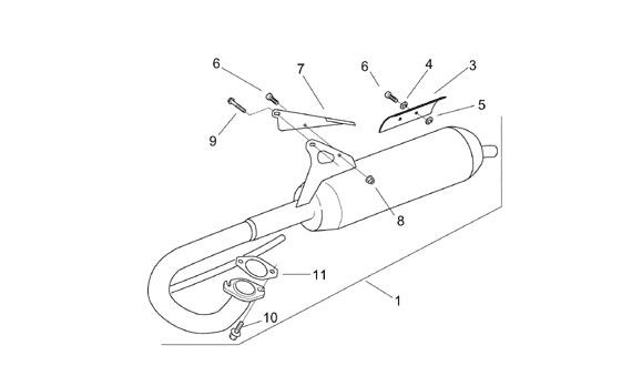 Motor Auspuff Barilotto - Aprilia SR 50ccm 2T AC 1997- ZD4LY