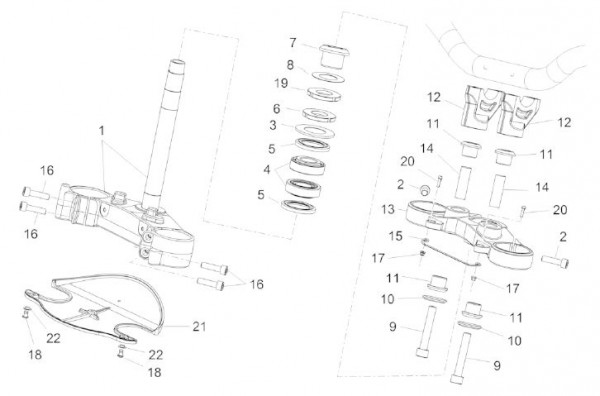 Radaufhängung Steuerlagersatz - Aprilia Caponord 1200ccm 4T 8V LC 2013- ZD4VK