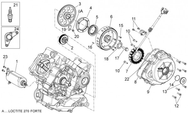 Motor Lichtmaschine - Aprilia Dorsoduro 750ccm 4T LC 2013- ZD4SMA00
