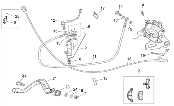 Bowdenzüge Bremsanlage hinten - Aprilia SX 50ccm 2T LC 2014- ZD4PVG01