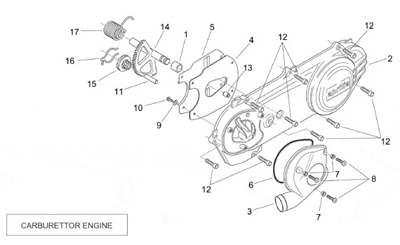 Motor Gehäusedeckel - Aprilia SR 50ccm 2T AC 2000- ZD4RLA