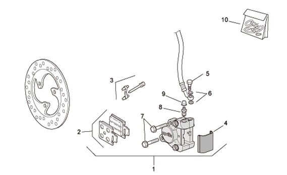 Bowdenzüge Bremsanlage vorn Grimeca - Aprilia SR 50ccm 2T LC 2010- ZD4VFD00