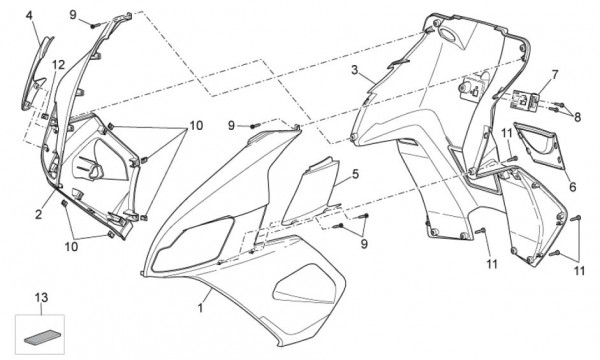 Fahrgestell Frontschild - Aprilia SR 50ccm 2T LC 2008- ZD4VFD00