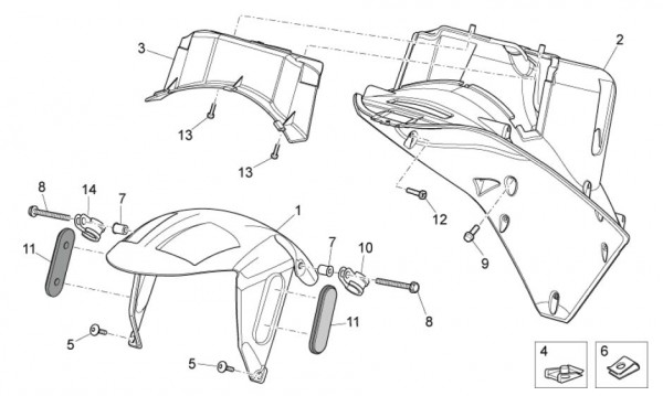 Fahrgestell Kotflügel - Aprilia SR 50ccm 2T LC 2009- ZD4VFD00