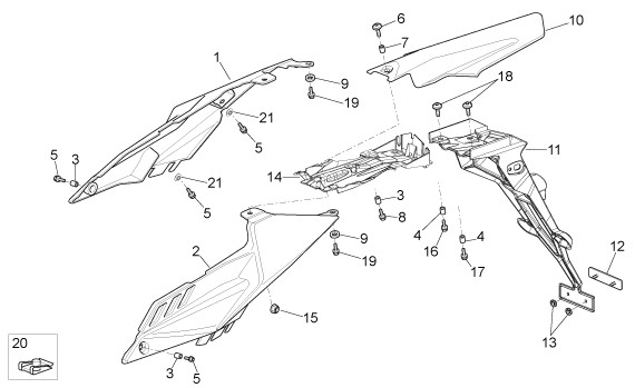 Fahrgestell Seitenverkleidungen - Aprilia SXV 550ccm 4T LC 2009- ZD4VSS